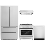 Cosmo 4-Piece, 36 Dual Fuel Range, 36 Range Hood, Dishwasher and Refrigerator COS-4PKG-077