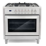 Cosmo 4-Piece, 36 Dual Fuel Range, 36 Range Hood, Dishwasher and Refrigerator COS-4PKG-079