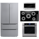 Cosmo 4 Piece, 36 Electric Cooktop 30 Wall Oven 24.4 Microwave & Refrigerator COS-4PKG-141