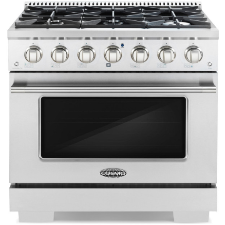 Cosmo 4-Piece, 36 Gas Range 36 Range Hood 24 Dishwasher and Refrigerator COS-4PKG-053