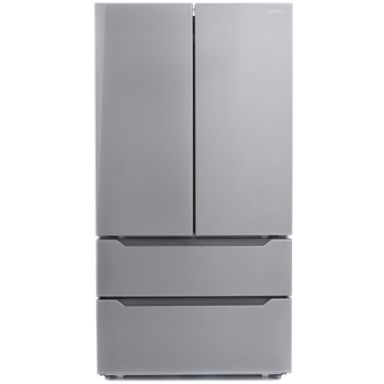 Cosmo 4-Piece, 36 Range, 36 Island Range Hood, 24 Dishwasher and Refrigerator COS-4PKG-076