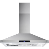 Cosmo 4-Piece, 36 Range, 36 Island Range Hood, 24 Dishwasher and Refrigerator COS-4PKG-076