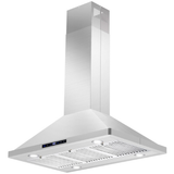 Cosmo 4-Piece, 36 Range, 36 Island Range Hood, 24 Dishwasher and Refrigerator COS-4PKG-076