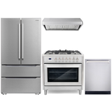 Cosmo 4 Piece, 36 Range 36 Range Hood 24 Dishwasher & Refrigerator COS-4PKG-221