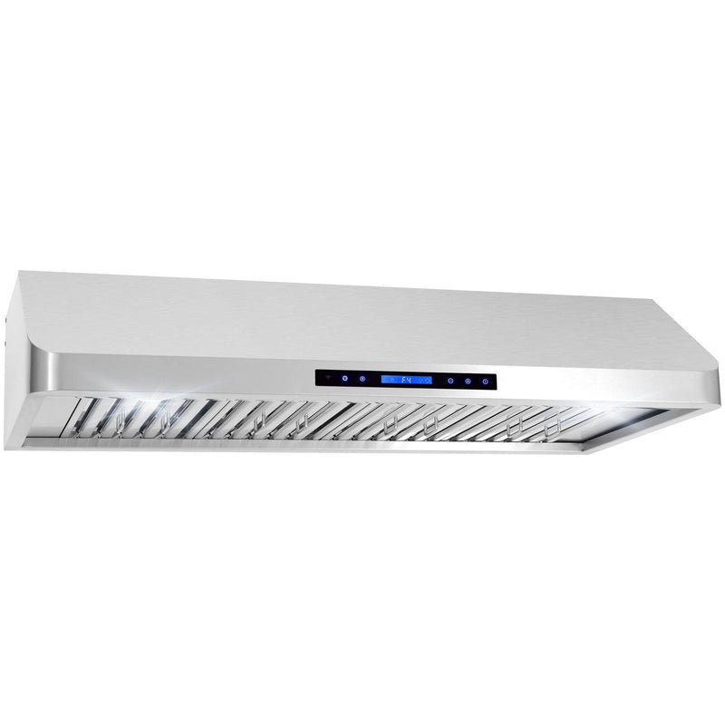 Cosmo 48 Ducted Under Cabinet Range Hood with Soft-Touch Controls, Permanent Filters, 4-Speed Fan, LED Lights in Stainless Steel COS-QS48