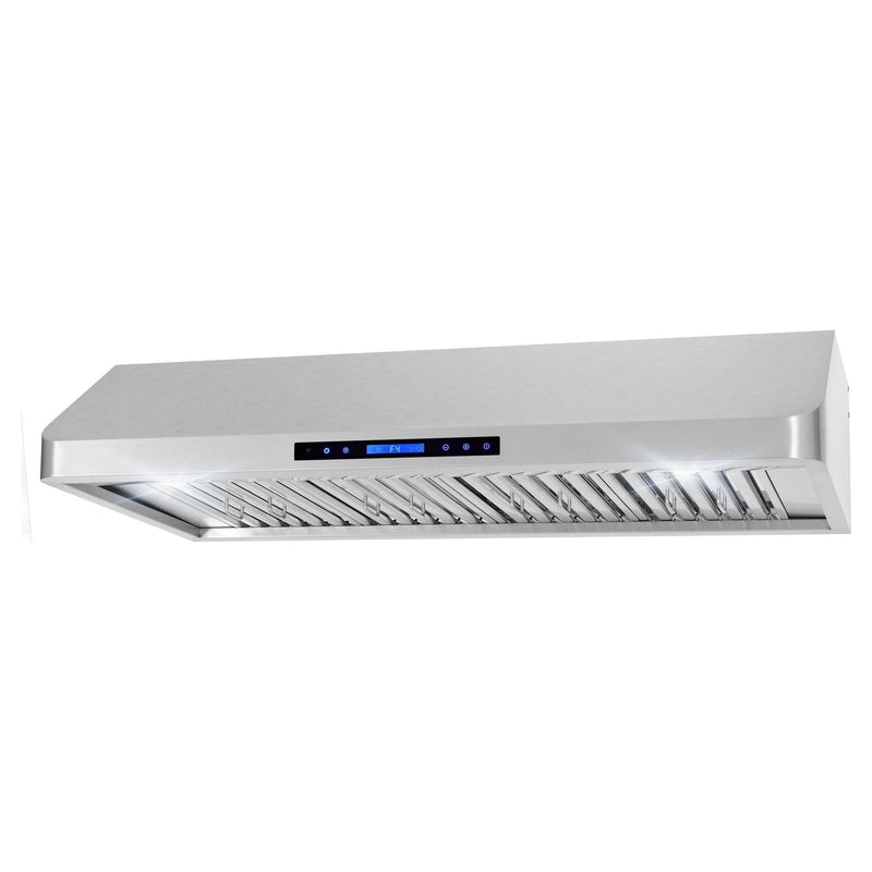 Cosmo 48 Ducted Under Cabinet Range Hood with Soft-Touch Controls, Permanent Filters, 4-Speed Fan, LED Lights in Stainless Steel COS-QS48