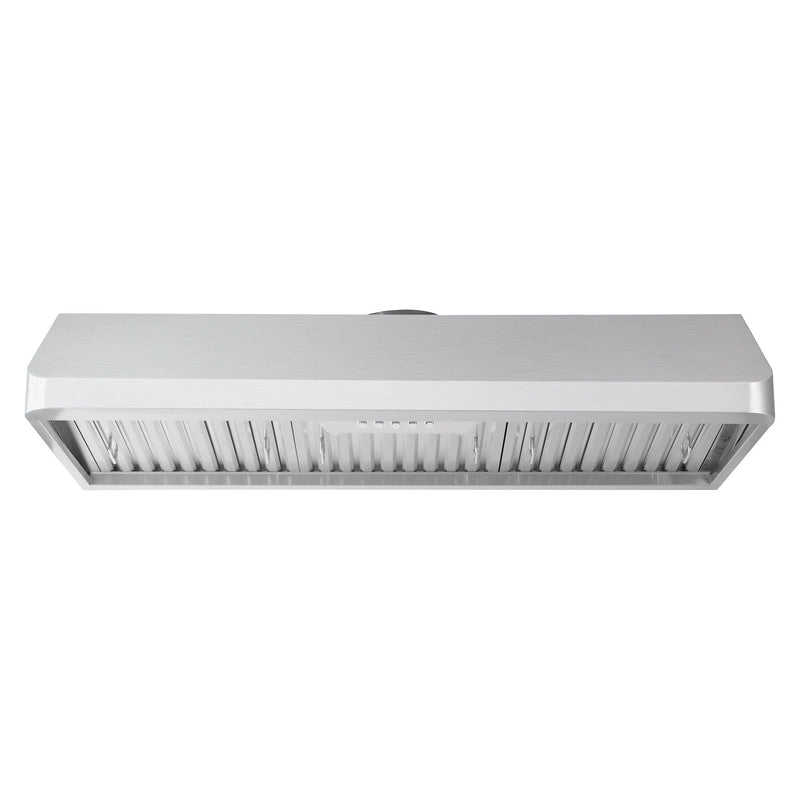 Cosmo 48  Under Cabinet Range Hood with Push Button Controls, Permanent Filters, 3-Speed Fan and LED Lights in Stainless Steel COS-QB48