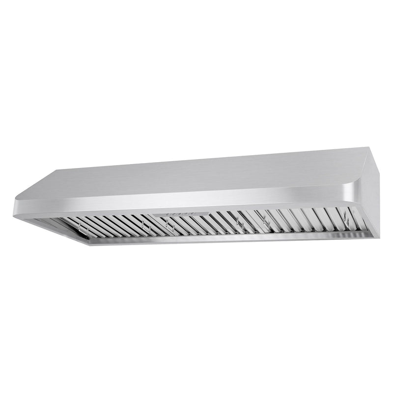 Cosmo 48  Under Cabinet Range Hood with Push Button Controls, Permanent Filters, 3-Speed Fan and LED Lights in Stainless Steel COS-QB48