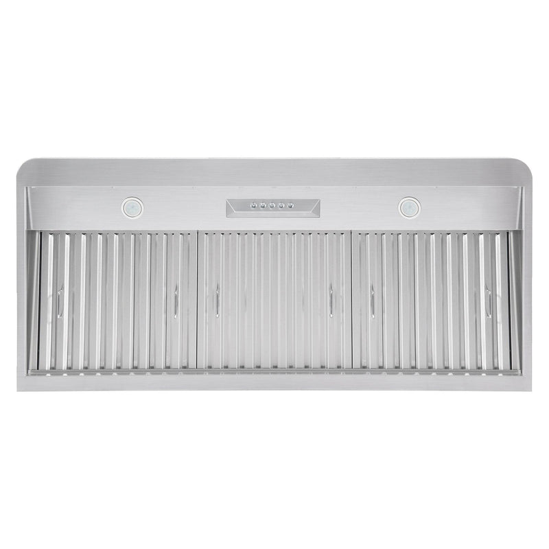 Cosmo 48  Under Cabinet Range Hood with Push Button Controls, Permanent Filters, 3-Speed Fan and LED Lights in Stainless Steel COS-QB48