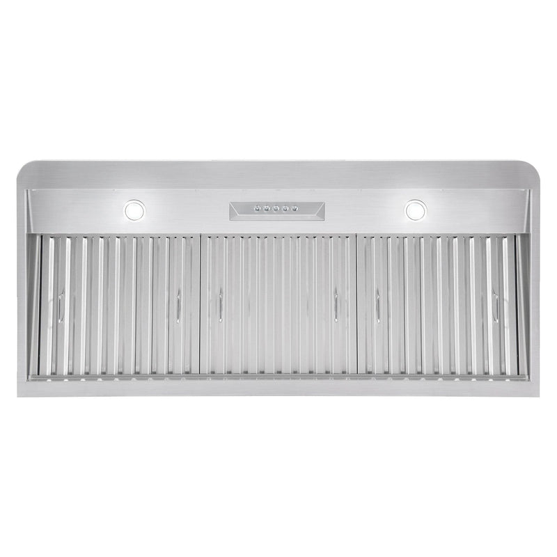 Cosmo 48  Under Cabinet Range Hood with Push Button Controls, Permanent Filters, 3-Speed Fan and LED Lights in Stainless Steel COS-QB48