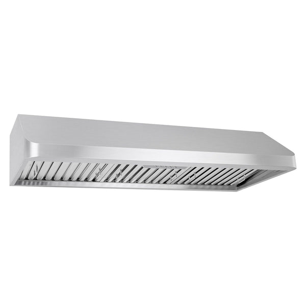 Cosmo 48  Under Cabinet Range Hood with Push Button Controls, Permanent Filters, 3-Speed Fan and LED Lights in Stainless Steel COS-QB48