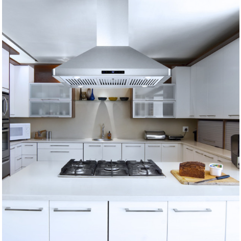 Cosmo 5-Piece Kitchen, 36 Dual Fuel Range and 36 Island Range Hood COS-5PKG-072