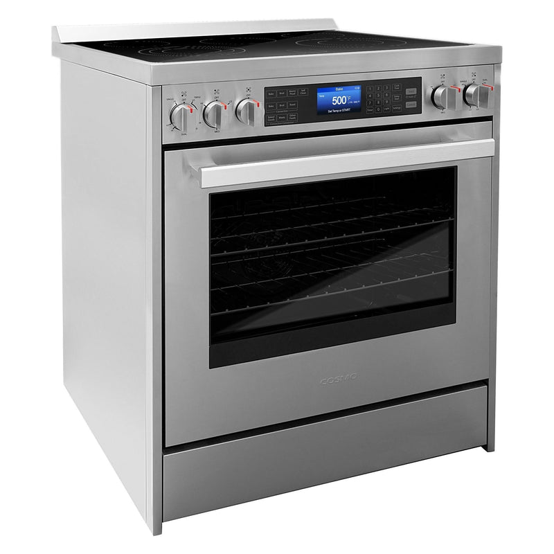 Cosmo Commercial-Style 30'' 5 cu. ft. Single Oven Electric Range with 7 Function Convection Oven in Stainless Steel COS-305AERC