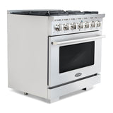 Cosmo Commercial-Style 36'' 4.5 cu. ft. Gas Range with 6 Italian Burners and Heavy Duty Cast Iron Grates in Stainless Steel COS-GRP366