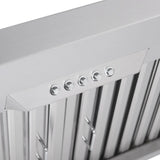 Cosmo QB90 36 in. Under Cabinet Range Hood with Push Button Controls, Permanent Filters, LED Lights, Convertible from Ducted to Ductless (Kit Not Included) in Stainless Steel COS-QB90