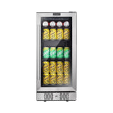 Empava 15 Inch 3 Cu. Ft. 84 Cans Wine Cooler Undercounter Mini Fridge BR01S