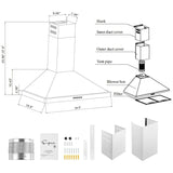 Empava 30 in. 400 CFM Wall Mount Ducted Range Hood 30RH05