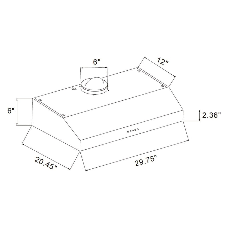 Empava 30 in. Kitchen 400 CFM Ultra Slim Ducted Under Cabinet Range Hood 30RH08