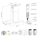 Empava 36 in. 400 CFM Island Wall Mount Ducted Range Hood 36RH10