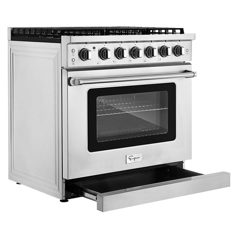 Empava 36 in. Pro-Style Slide-in Single Oven Gas Range 36GR11