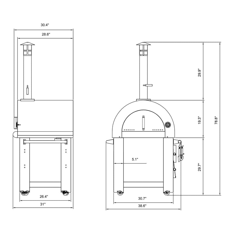 Empava Outdoor Wood Fired Pizza Oven PG01