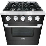 Hallman 30 In. Gas Range, Black Titanium with Chrome Trim - Bold Series, HBRG30CMBT