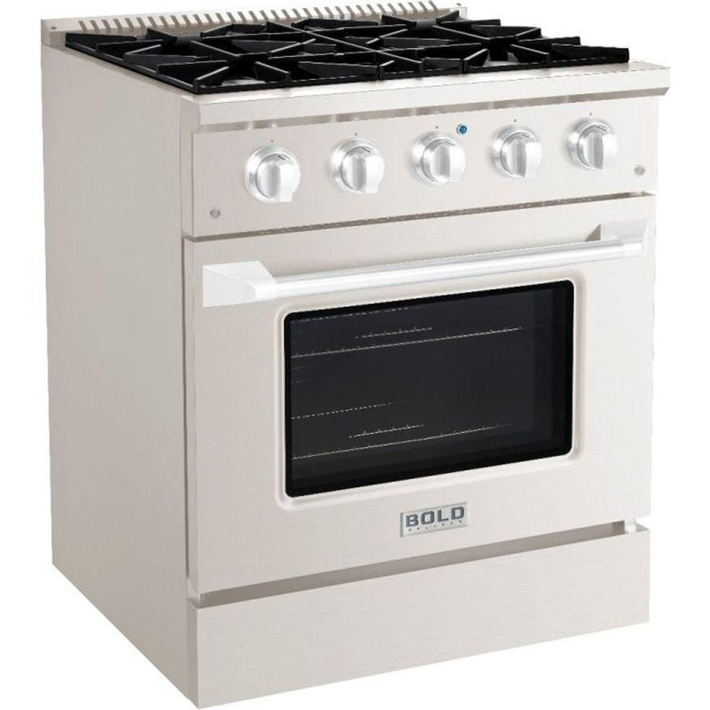 Hallman 30 In. Gas Range in Stainless Steel with Chrome Trim - Bold Series, HBRG30CMSS