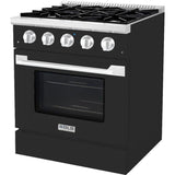 Hallman 30 In. Gas Range, Matte Graphite with Chrome Trim - Bold Series, HBRG30CMMG