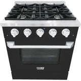 Hallman 30 In. Gas Range, Matte Graphite with Chrome Trim - Bold Series, HBRG30CMMG