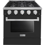 Hallman 30 In. Gas Range, Matte Graphite with Chrome Trim - Bold Series, HBRG30CMMG