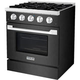 Hallman 30 In. Propane Gas Range, Black Titanium with Chrome Trim - Bold Series, HBRG30CMBT-LP