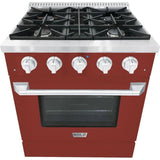 Hallman 30 In. Propane Gas Range, Burgundy with Chrome Trim - Bold Series, HBRG30CMBG-LP