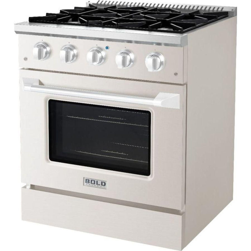 Hallman 30 In. Propane Gas Range, Stainless Steel with Chrome Trim - Bold Series, HBRG30CMSS-LP