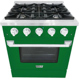 Hallman 30 In. Range with Gas Burners and Electric Oven, Emerald Green with Chrome Trim - Bold Series, HBRDF30CMGN