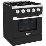 Hallman 30 In. Range with Propane Gas Burners and Electric Oven, Matte Graphite with Chrome Trim - Bold Series, HBRDF30CMMG-LP