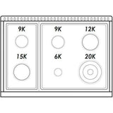 Hallman 36 In. Gas Range, Antique White with Chrome Trim - Bold Series, HBRG36CMAW