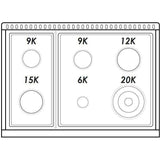 Hallman 36 In. Gas Range, Burgundy with Chrome Trim - Bold Series, HBRG36CMBG