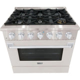 Hallman 36 In. Propane Gas Range, Stainless Steel with Chrome Trim - Bold Series, HBRG36CMSS-LP