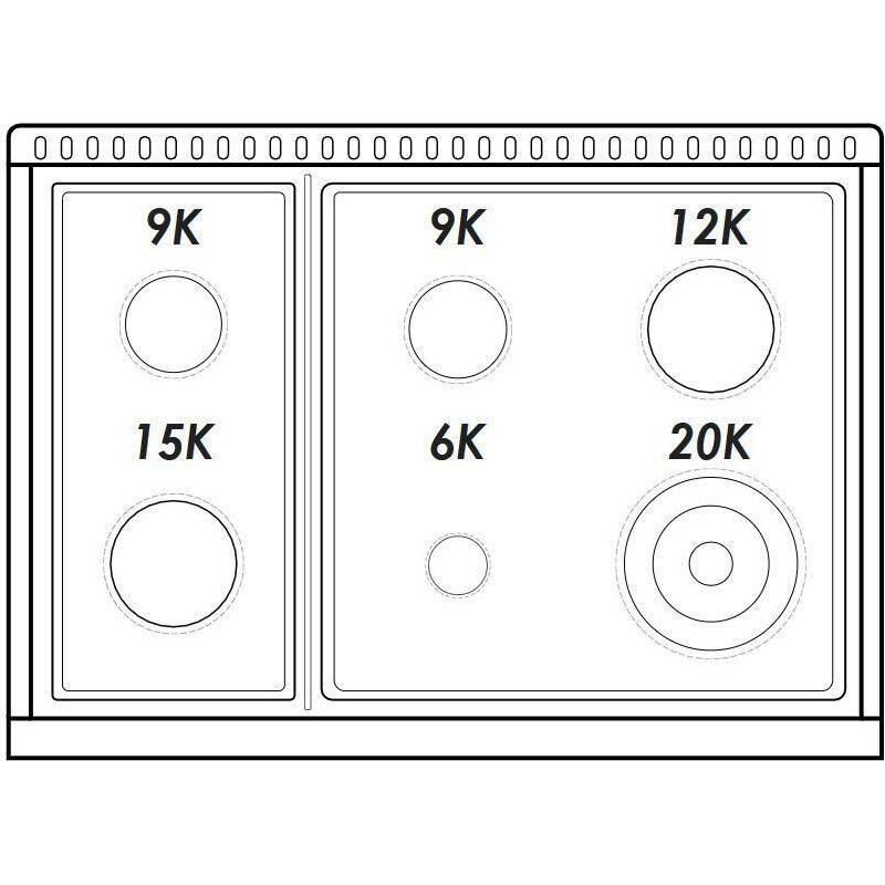 Hallman 36 In. Range with Propane Gas Burners and Electric Oven, White with Chrome Trim - Bold Series, HBRDF36CMWT-LP