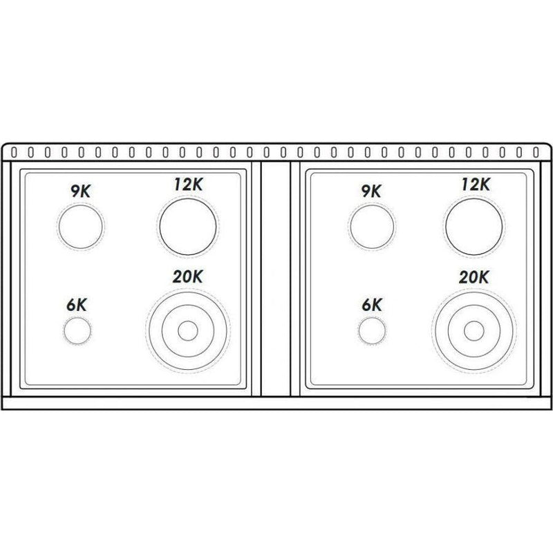 Hallman 48 In. Gas Range, Antique White with Chrome Trim - Bold Series, HBRG48CMAW