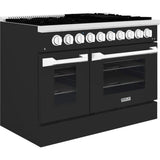 Hallman 48 In. Gas Range, Matte Graphite with Chrome Trim - Bold Series, HBRG48CMMG