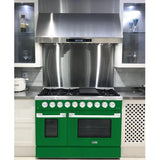 Hallman 48 In. Propane Gas Range, Emerald Green with Chrome Trim - Bold Series, HBRG48CMGN-LP