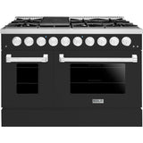 Hallman 48 In. Propane Gas Range, Matte Graphite with Chrome Trim - Bold Series, HBRG48CMMG-LP