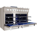 Hallman 48 In. Propane Gas Range, Stainless Steel with Chrome Trim - Bold Series, HBRG48CMSS-LP