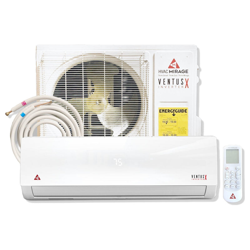 HVAC Mirage Ventus X 12,000 BTU 19 SEER Ductless Mini Split Air Conditioner and Heat Pump - 115V/60Hz