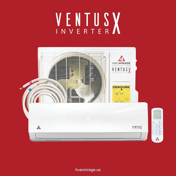 HVAC Mirage Ventus X 36,000 BTU 19 SEER Ductless Mini Split Air Conditioner and Heat Pump - 230V/60Hz