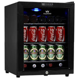 KingsBottle 18 Freestanding 45 Can Compressor Mini Bar Fridge with Blue LED Lighting