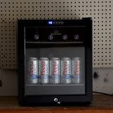 KingsBottle 18 Freestanding 45 Can Compressor Mini Bar Fridge with Blue LED Lighting