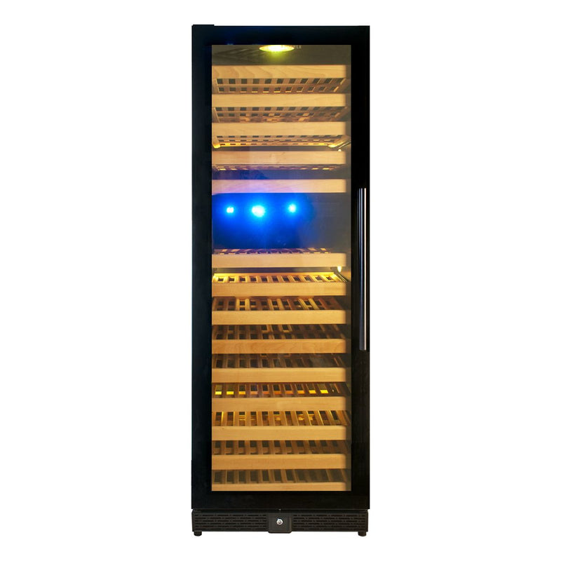 KingsBottle 24 Built-In/Freestanding Wine Cooler With Glass Door and Stainless Steel Trim