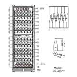 KingsBottle 24 Built-in Upright Wine & Beverage Cooler Combo with Borderless Black Glass Door